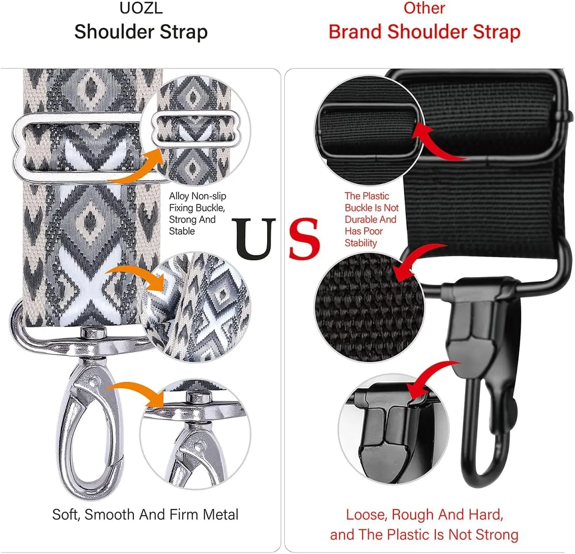 59 Inch Shoulder Straps, Soft with Ultra-Thick Fixed Shoulder Pad, Two Way Independently Adjustable Buckle Replacement Straps for Laptop Bag Messenger Bag Tool Bag Luggage,Dark Black Grey