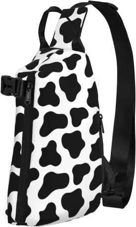 bassyil Cow Sling Bag Crossbody Chest Backpack Shoulder Daypack for Women Men Travel Hiking