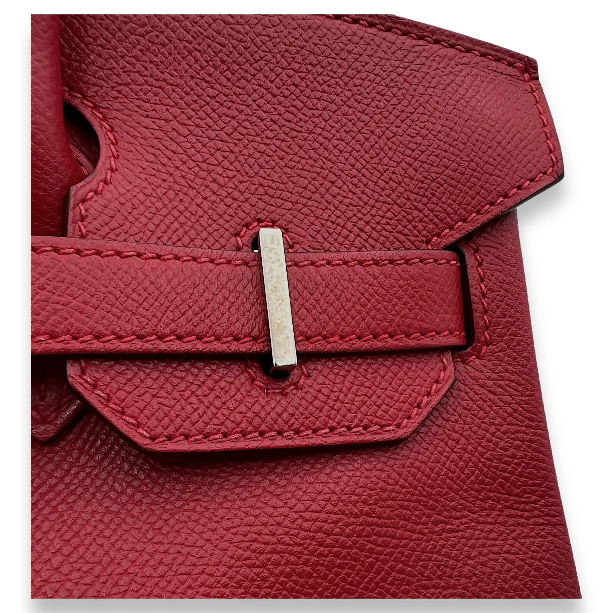 Birkin 30 Rouge Casaque in Epsom, Palladium hardware