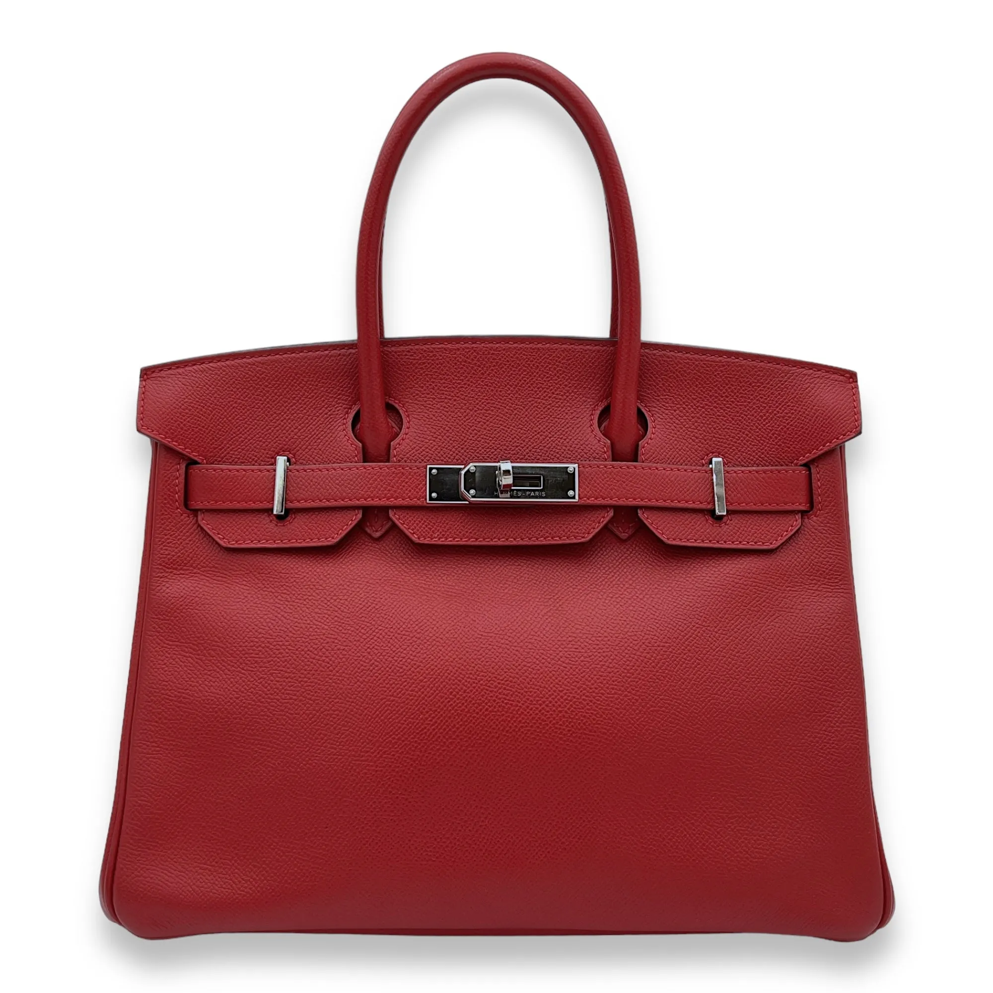 Birkin 30 Rouge Casaque in Epsom, Palladium hardware