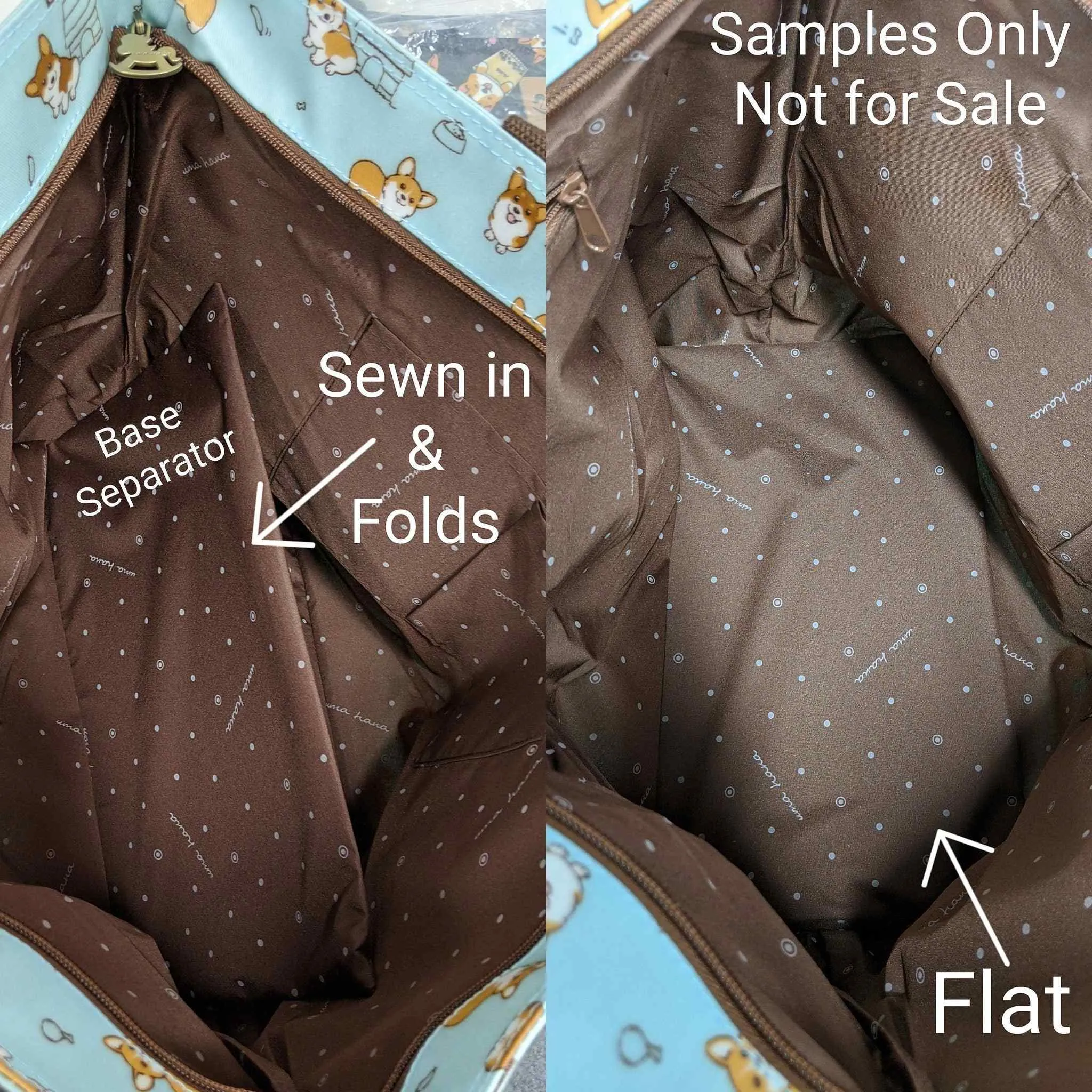 Blue Snow Corgi Large Travel Tote