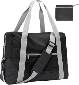 Cambond Spirit Airlines Personal Item Bag 18x14x8 Inch - 30L Carry on Personal Item Travel Bag for Short Trip with Shoulder Strap, Lightweight Compact Underseat Foldable Travel Duffel Bags, Black
