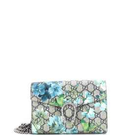 Dionysus Chain Wallet Blooms Print GG Coated Canvas Long