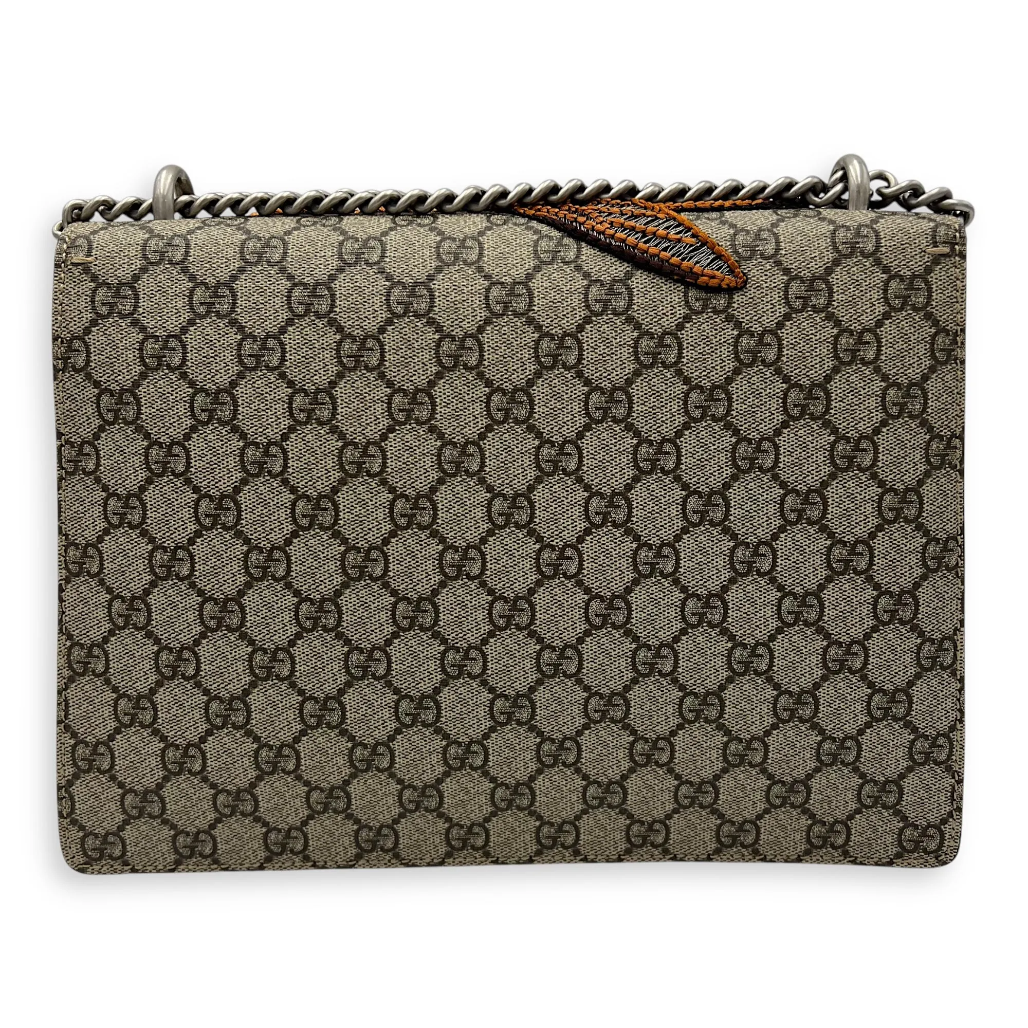 Dionysus Shoulder Bag Grey in Coated Canvas, Silver hardware