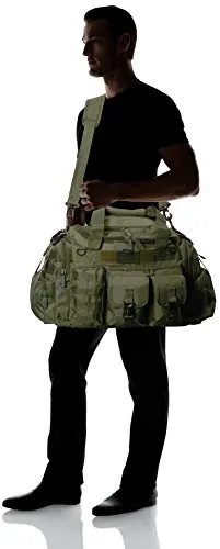 East West U.S.A Tactical Outdoor Multi Pockets Heavy Duty 22" Duffel Bag, Outdoor Sports Bag Olive Color