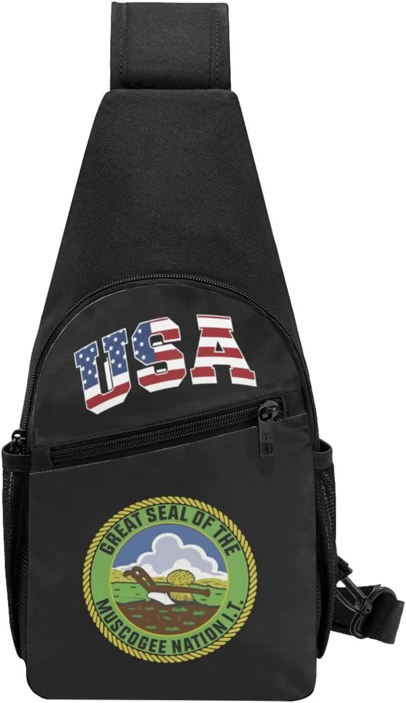 Flag of The Muscogee Creek Nation,Casual one-shoulder crossbody chest bag, fashionable crossbody chest bag