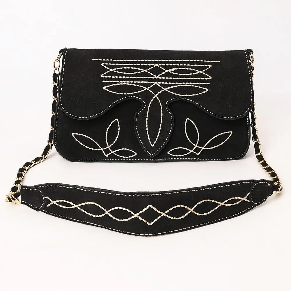 Genuine Leather Clutch Bag in Suede by American Darling