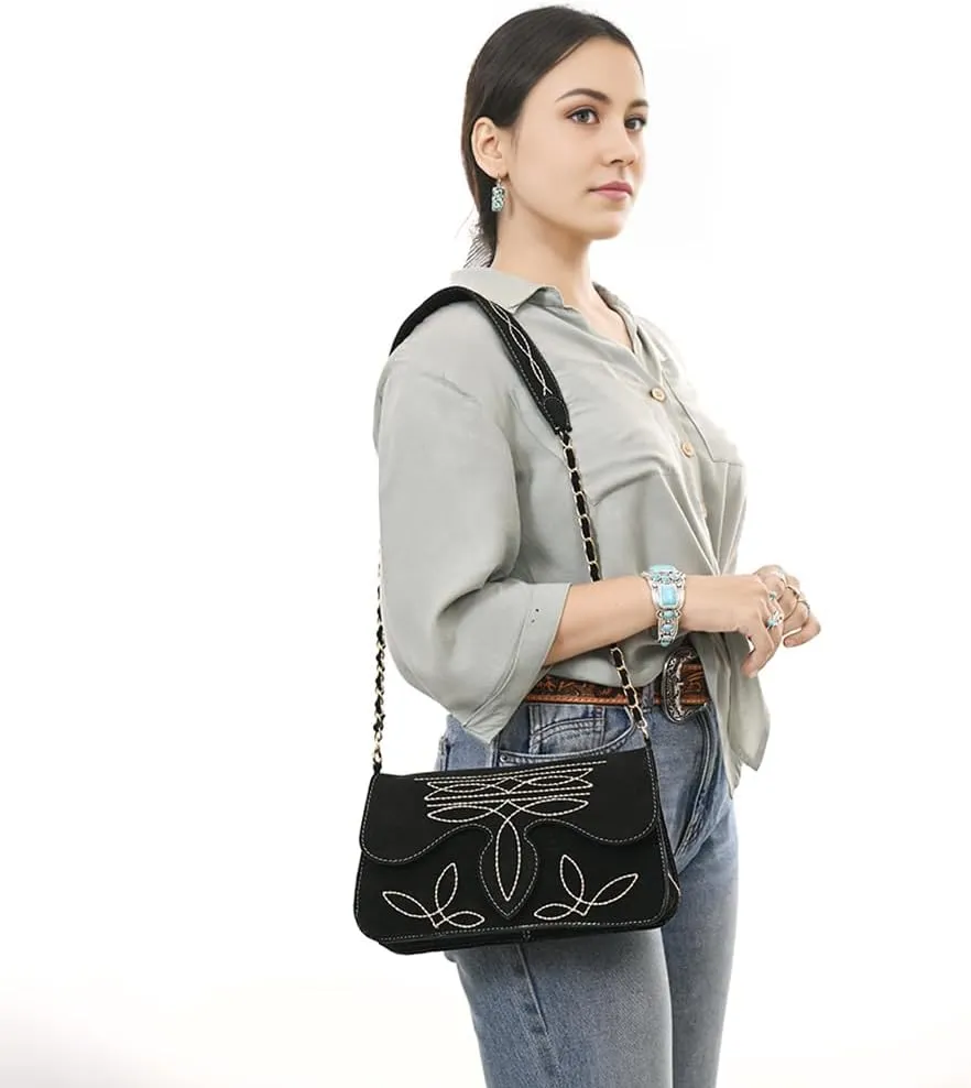 Genuine Leather Clutch Bag in Suede by American Darling