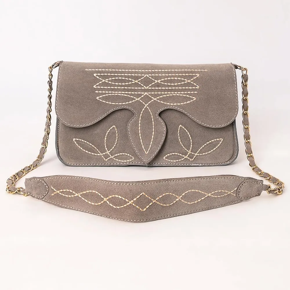 Genuine Leather Clutch Bag in Suede by American Darling