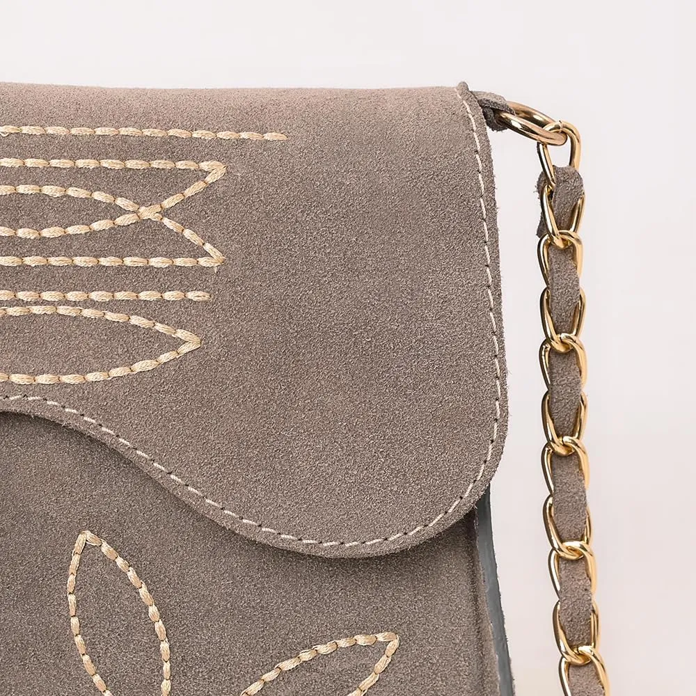 Genuine Leather Clutch Bag in Suede by American Darling