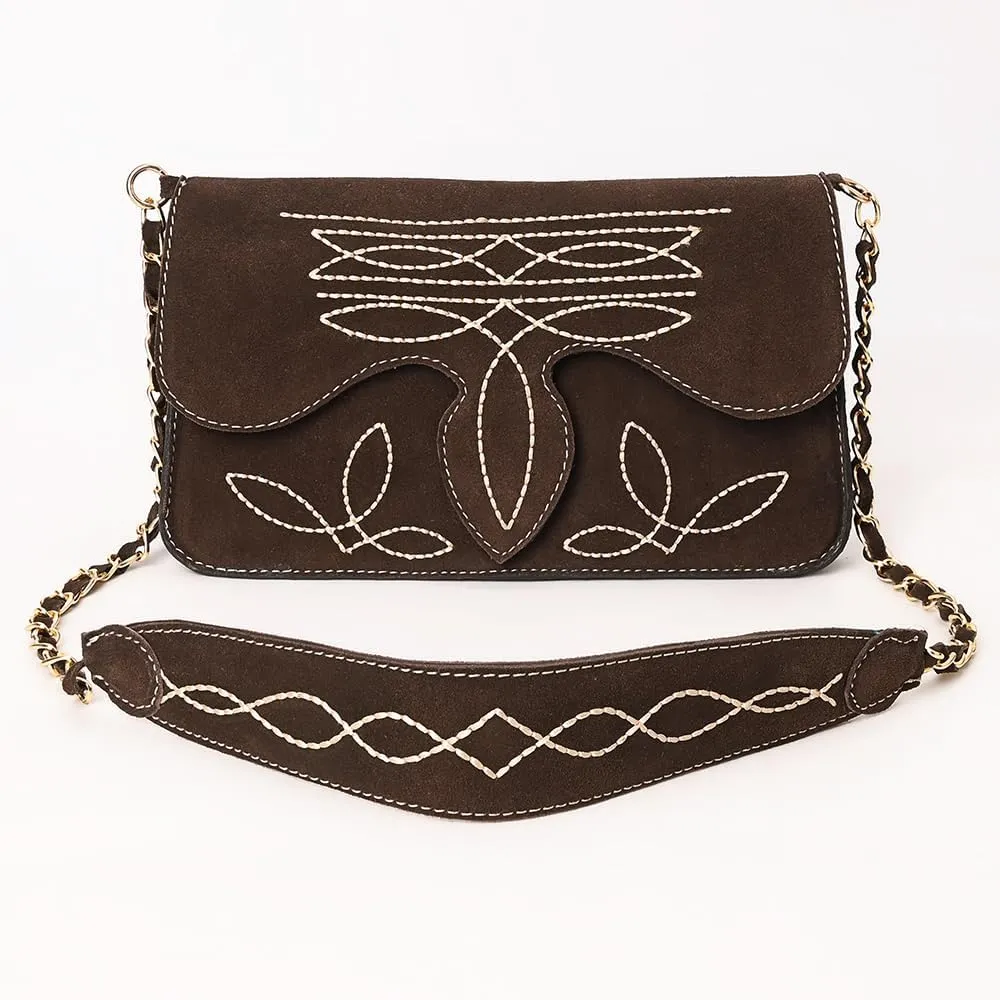 Genuine Leather Clutch Bag in Suede by American Darling