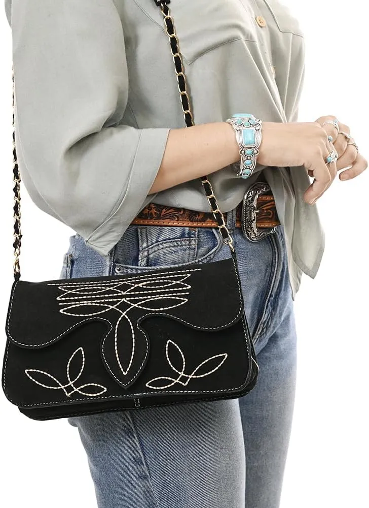 Genuine Leather Clutch Bag in Suede by American Darling