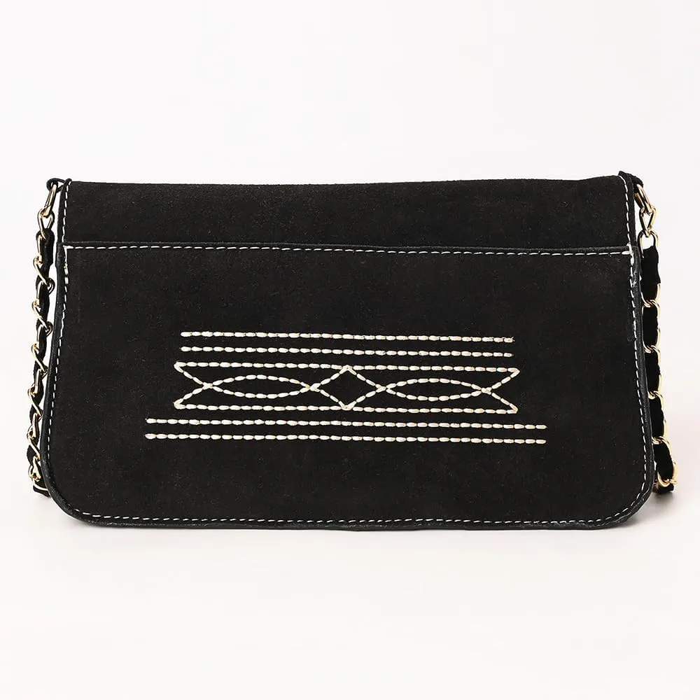 Genuine Leather Clutch Bag in Suede by American Darling