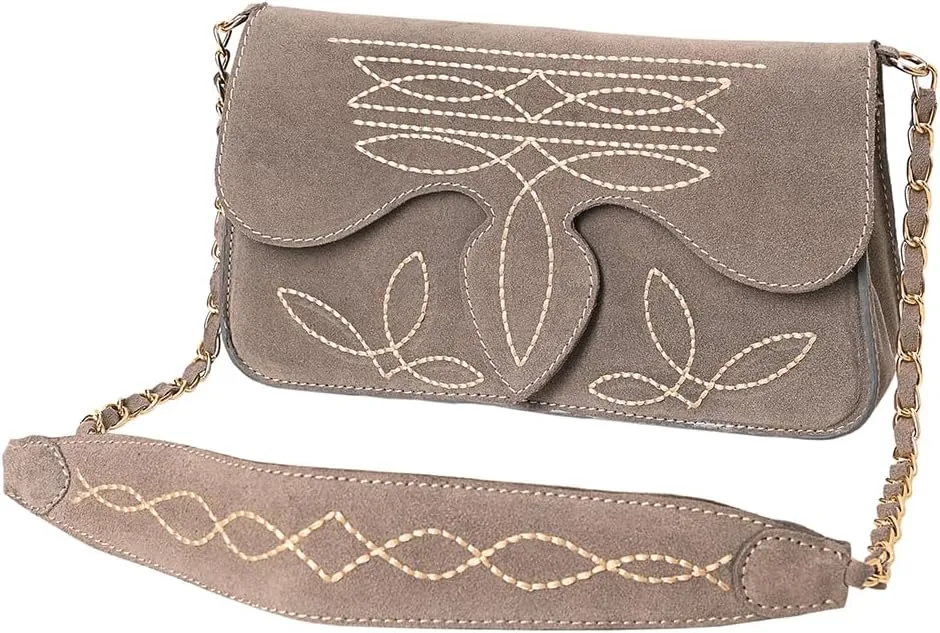 Genuine Leather Clutch Bag in Suede by American Darling