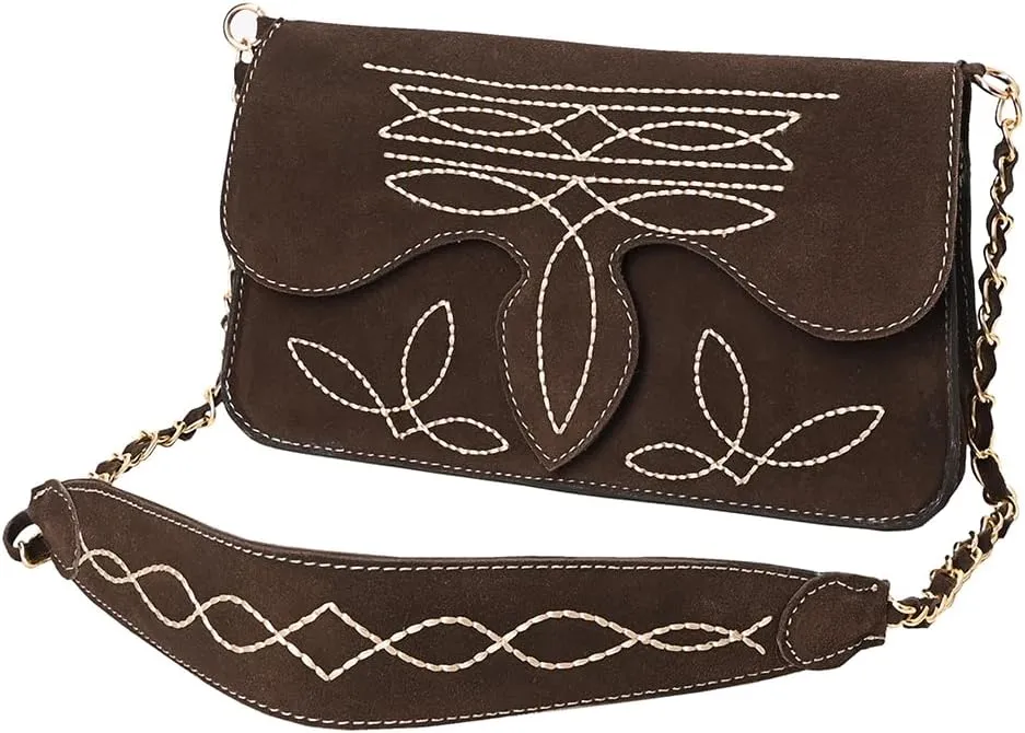 Genuine Leather Clutch Bag in Suede by American Darling