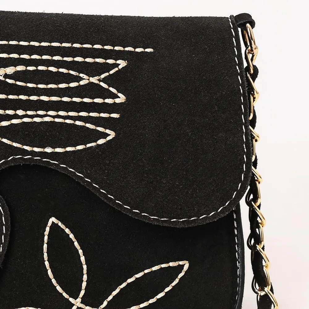 Genuine Leather Clutch Bag in Suede by American Darling