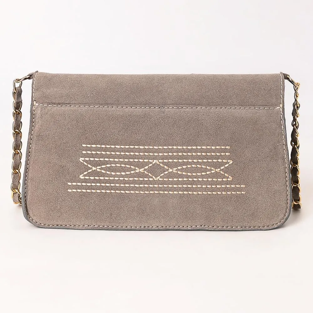 Genuine Leather Clutch Bag in Suede by American Darling