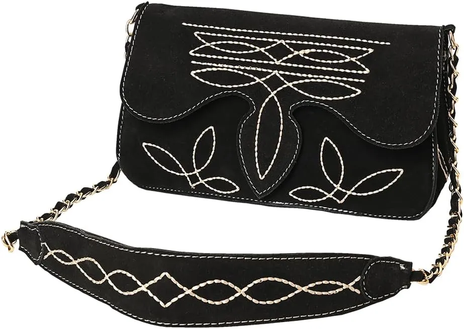 Genuine Leather Clutch Bag in Suede by American Darling