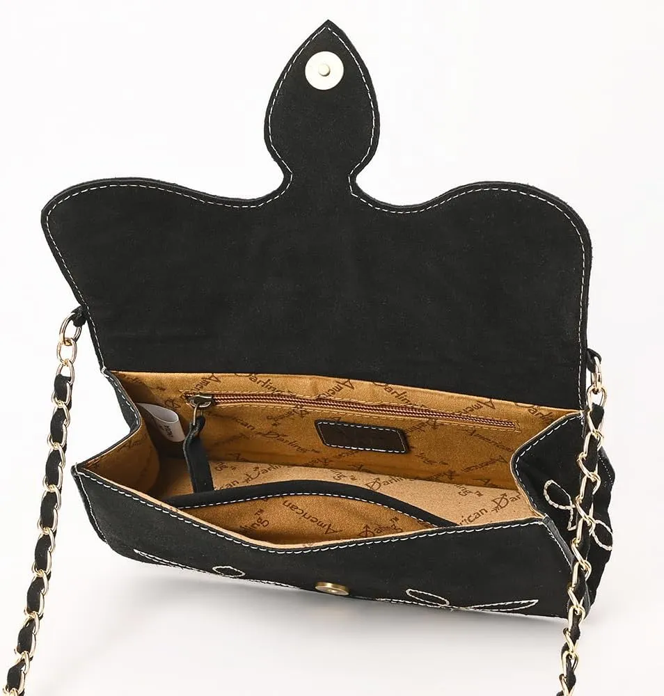 Genuine Leather Clutch Bag in Suede by American Darling