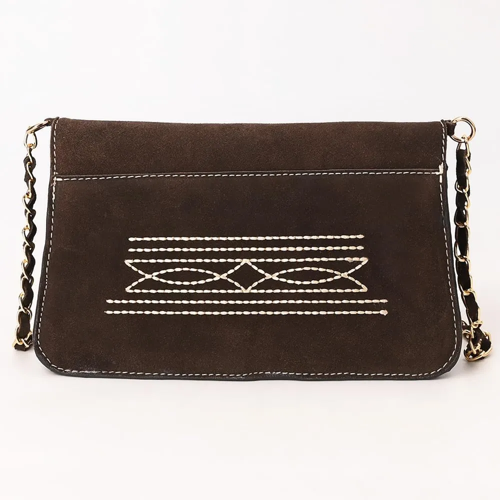 Genuine Leather Clutch Bag in Suede by American Darling