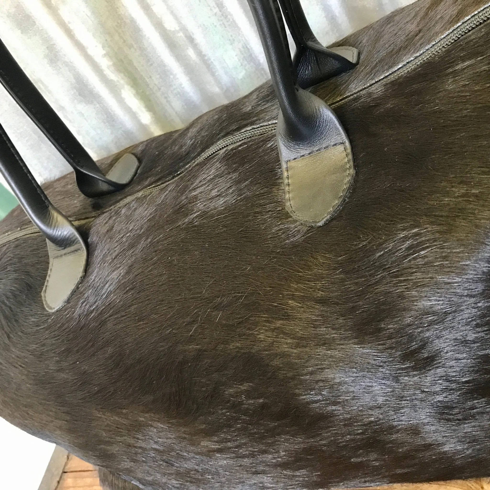 Genuine Leather Cowhide Weekend Duffel Travel Bag Dark Brown - Made in Australia - OOAK