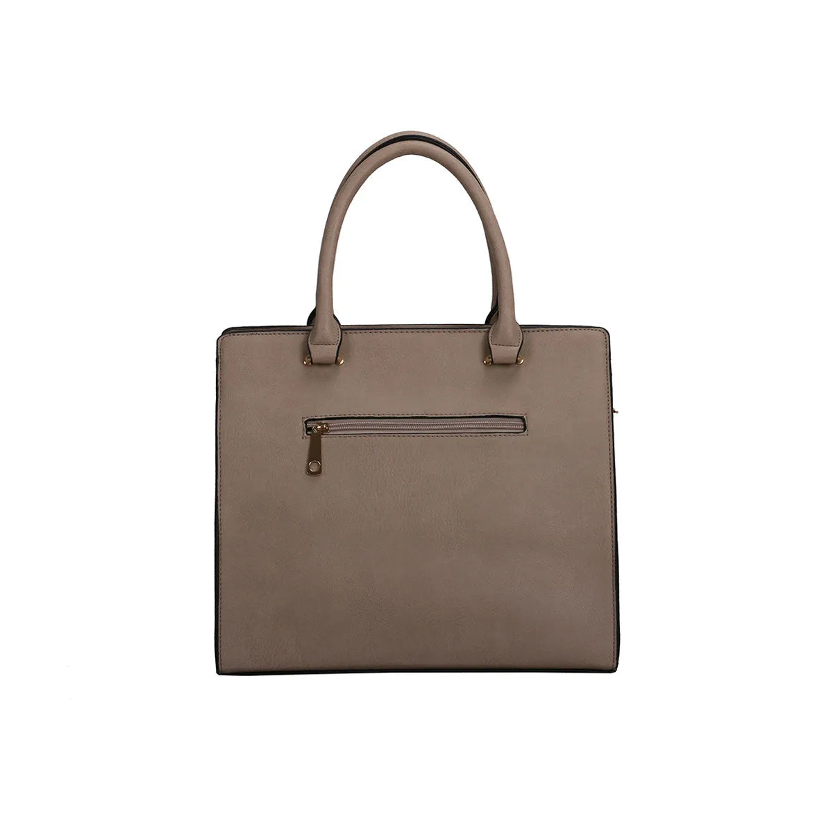 Gladiator Beige Tote Bag With Padlock Trim