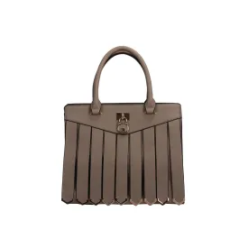 Gladiator Beige Tote Bag With Padlock Trim