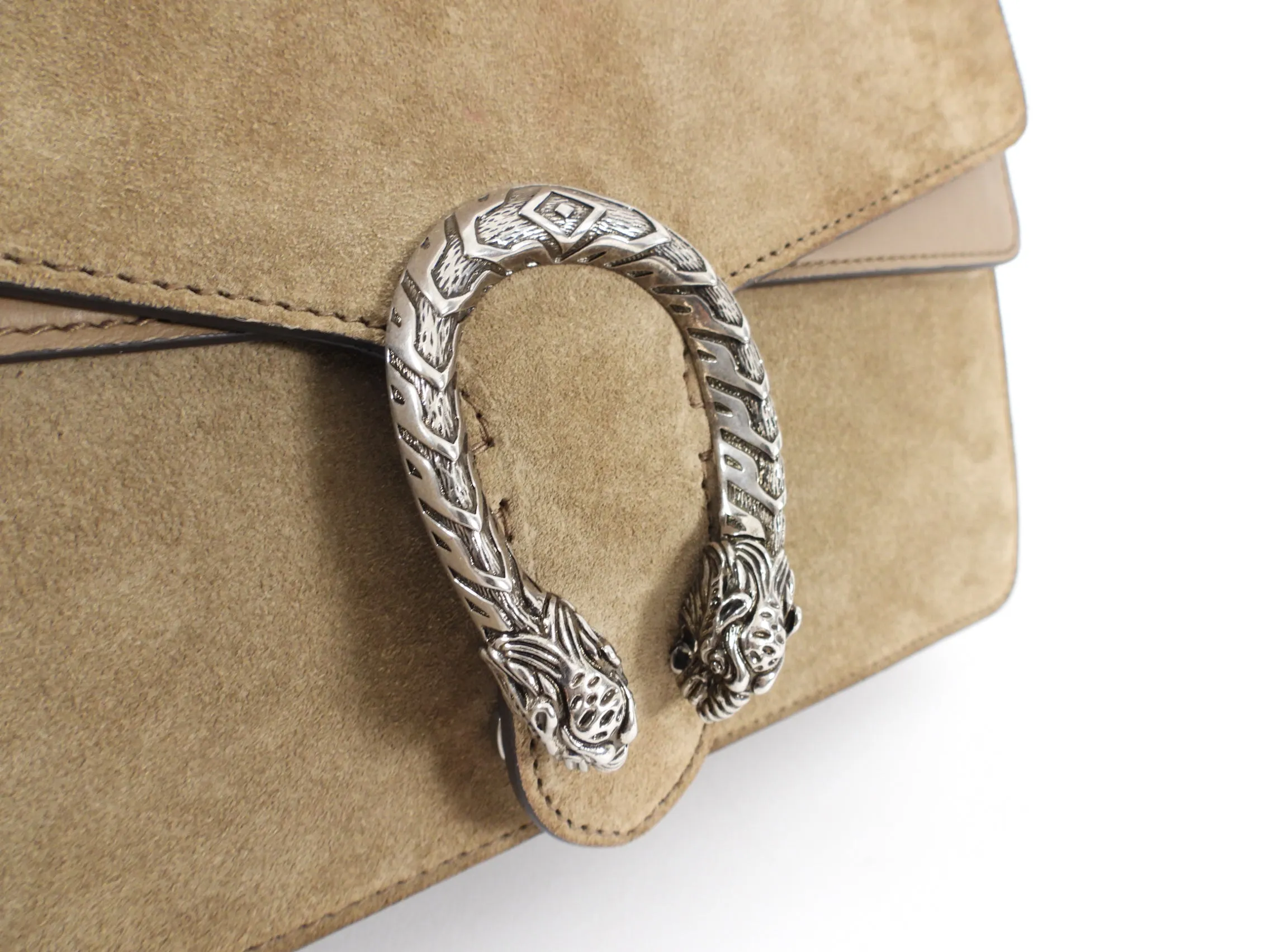 Gucci Beige Suede Small Dionysus Chain Shoulder Bag