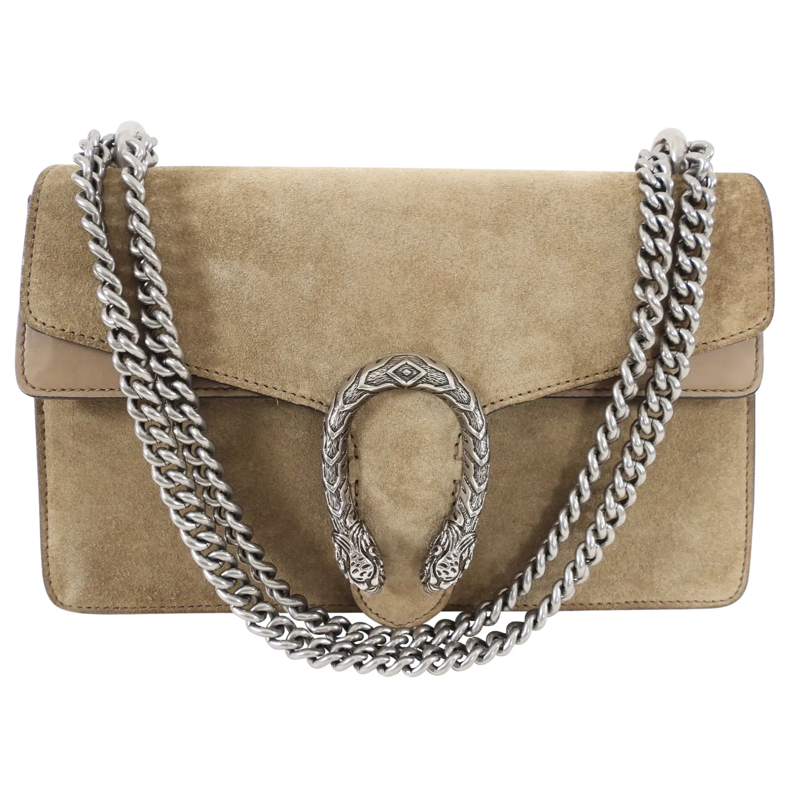 Gucci Beige Suede Small Dionysus Chain Shoulder Bag