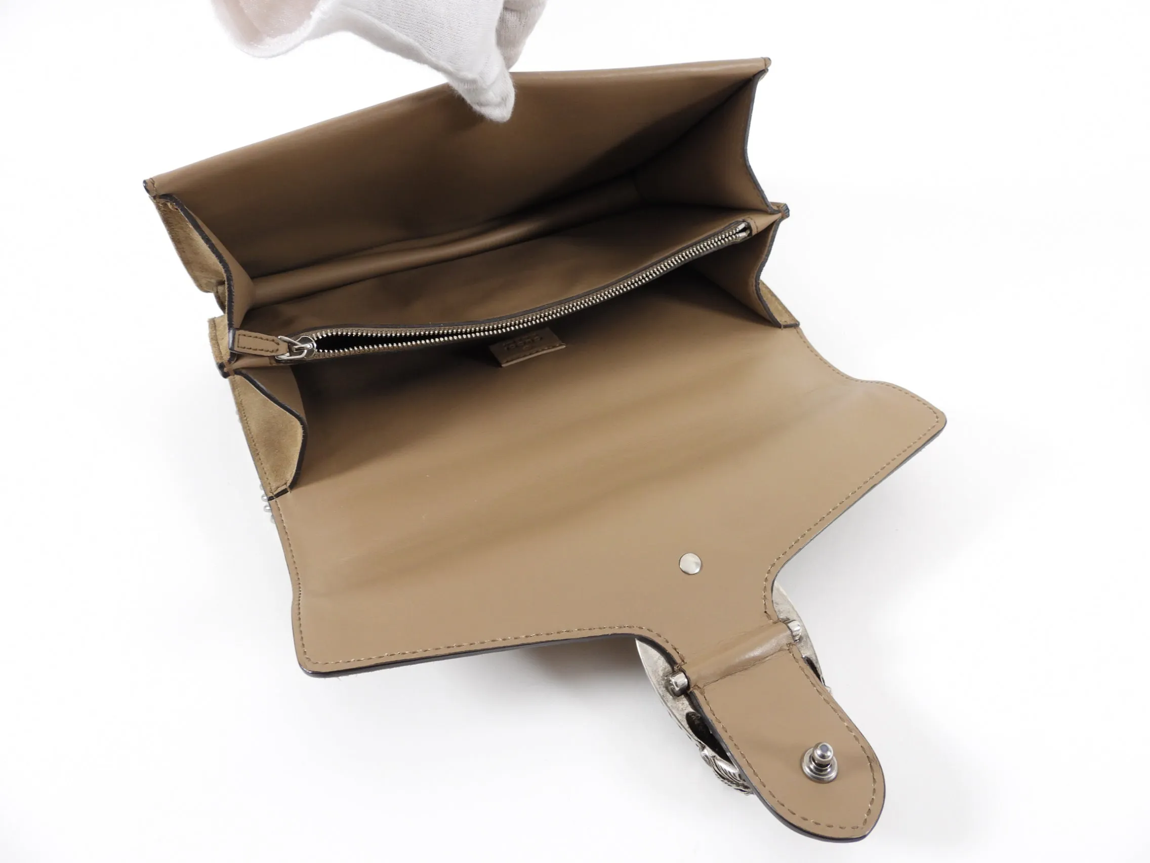 Gucci Beige Suede Small Dionysus Chain Shoulder Bag