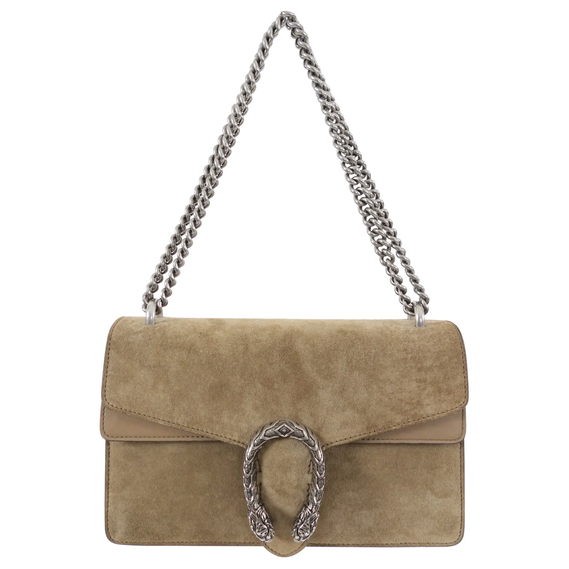 Gucci Beige Suede Small Dionysus Chain Shoulder Bag