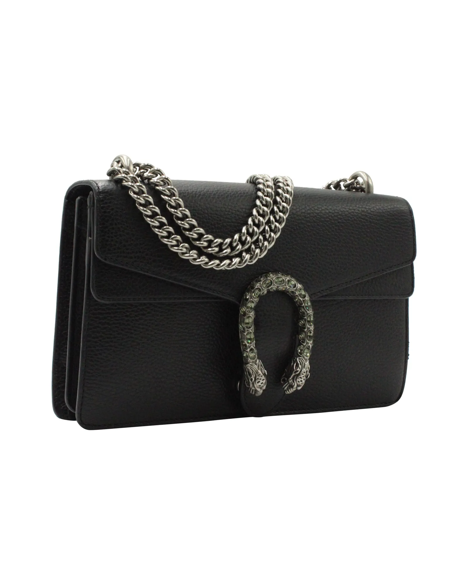 Gucci Small Dionysus Shoulder Bag in Black Leather