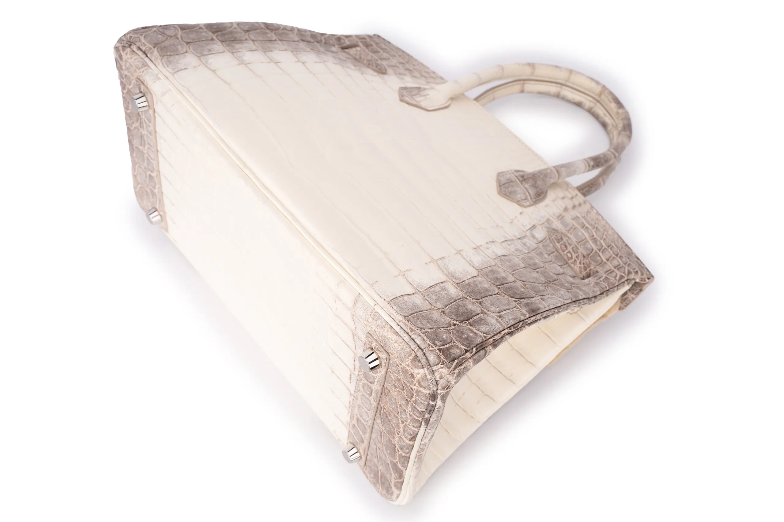 Hermès Birkin 30 Exotic Himalayan Blanc Crocodile Niloticus White Gold And Diamond