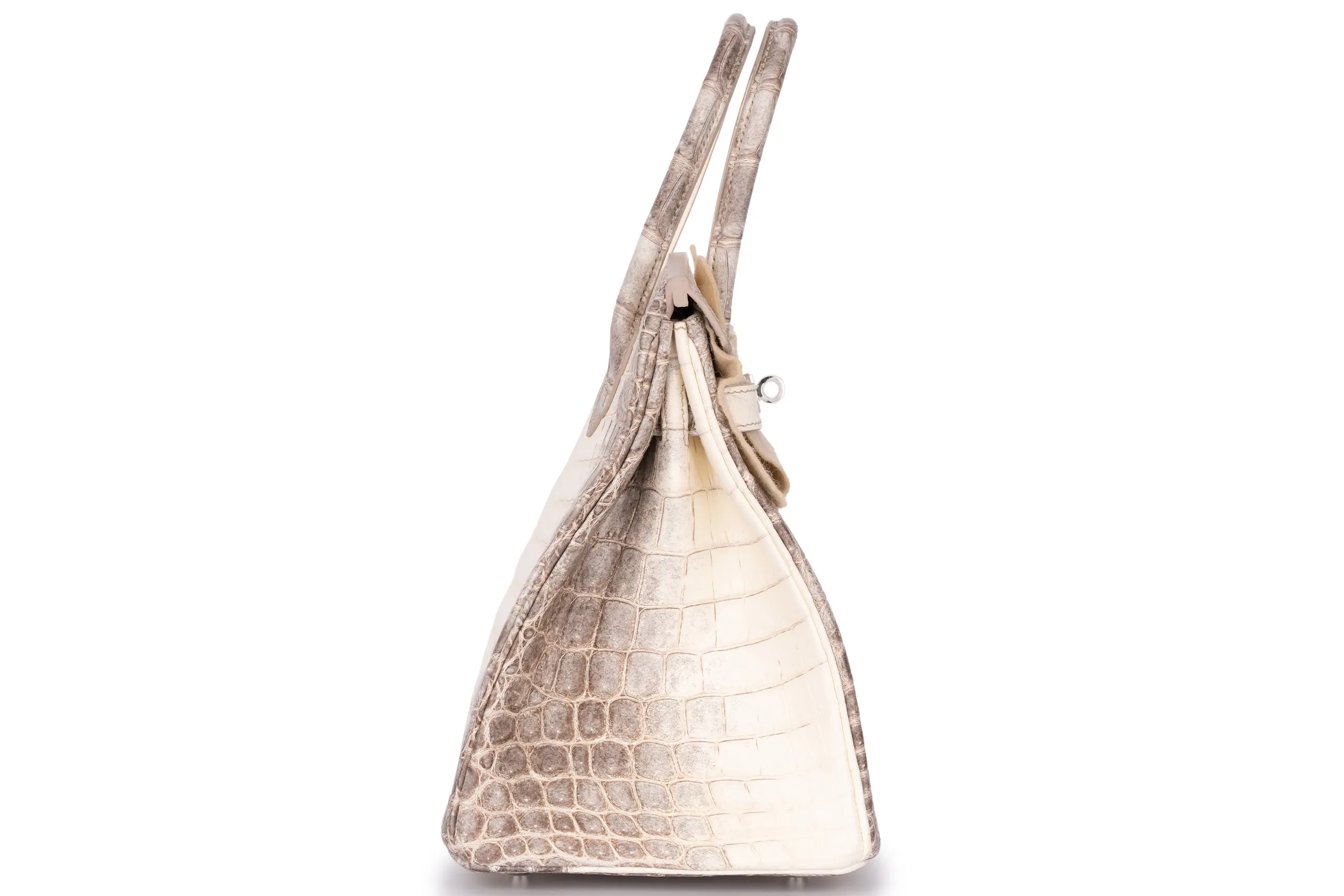 Hermès Birkin 30 Exotic Himalayan Blanc Crocodile Niloticus White Gold And Diamond