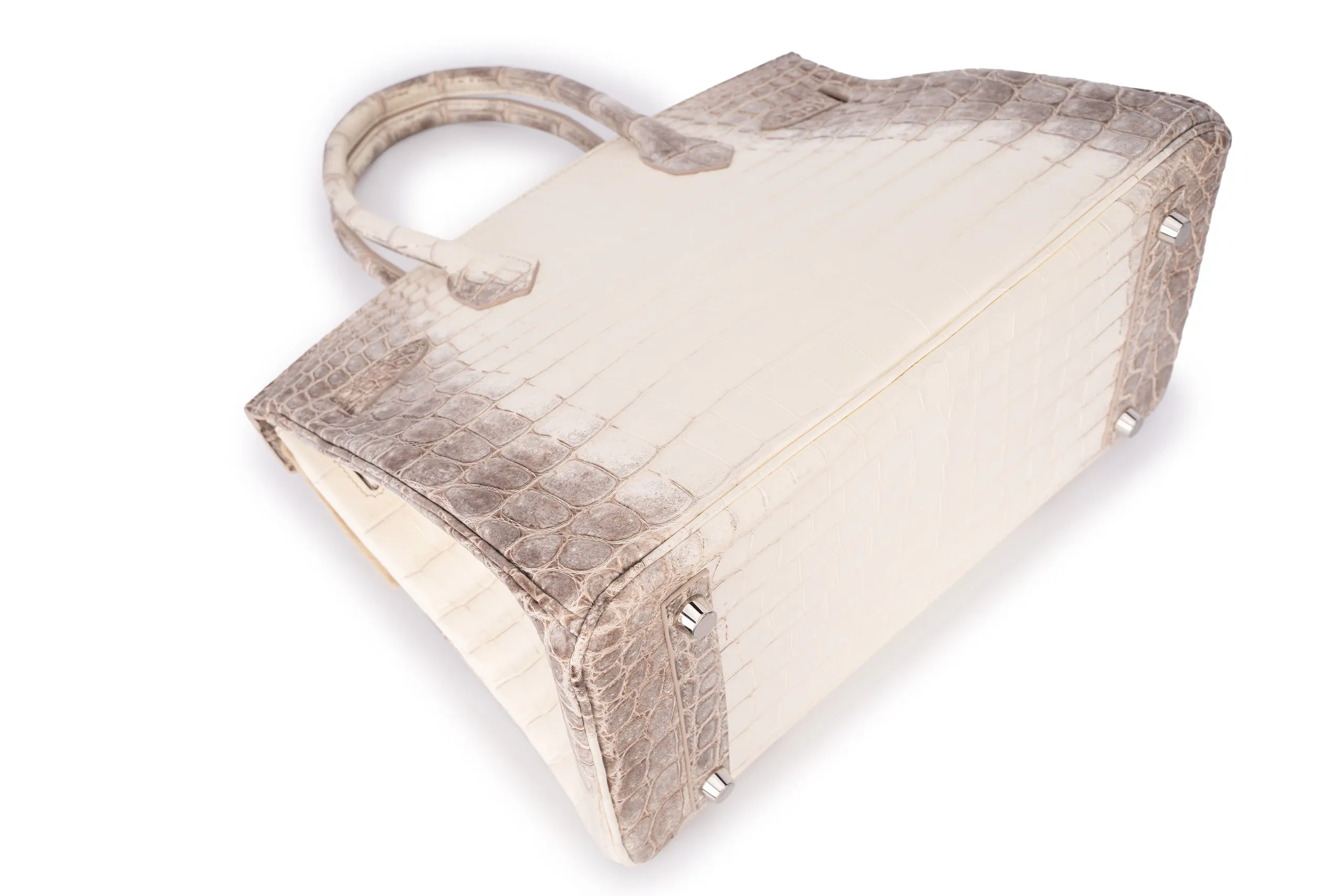 Hermès Birkin 30 Exotic Himalayan Blanc Crocodile Niloticus White Gold And Diamond