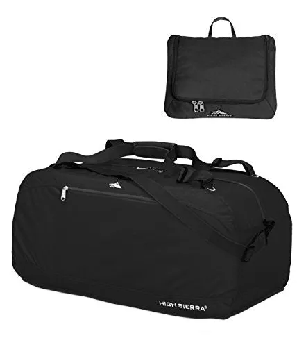 High Sierra 36" Pack-N-Go Duffel, Black/Black/Black