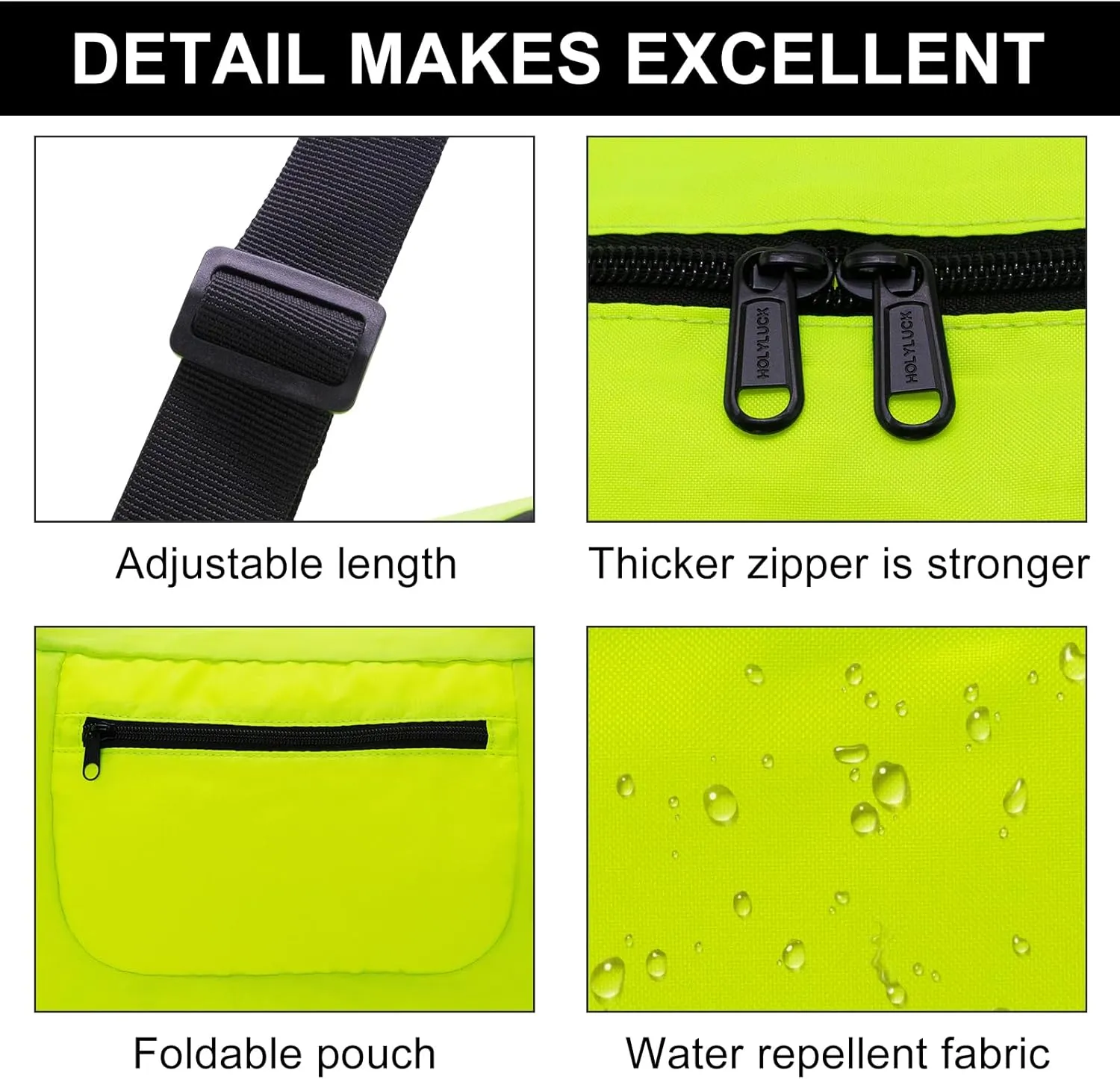 HOLYLUCK Foldable Travel Duffel Bag For Women & Men Luggage Great for Gym - Fluorescent yellow