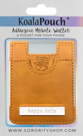 Kappa Delta Leather Style Koala Pouch (Saddle)