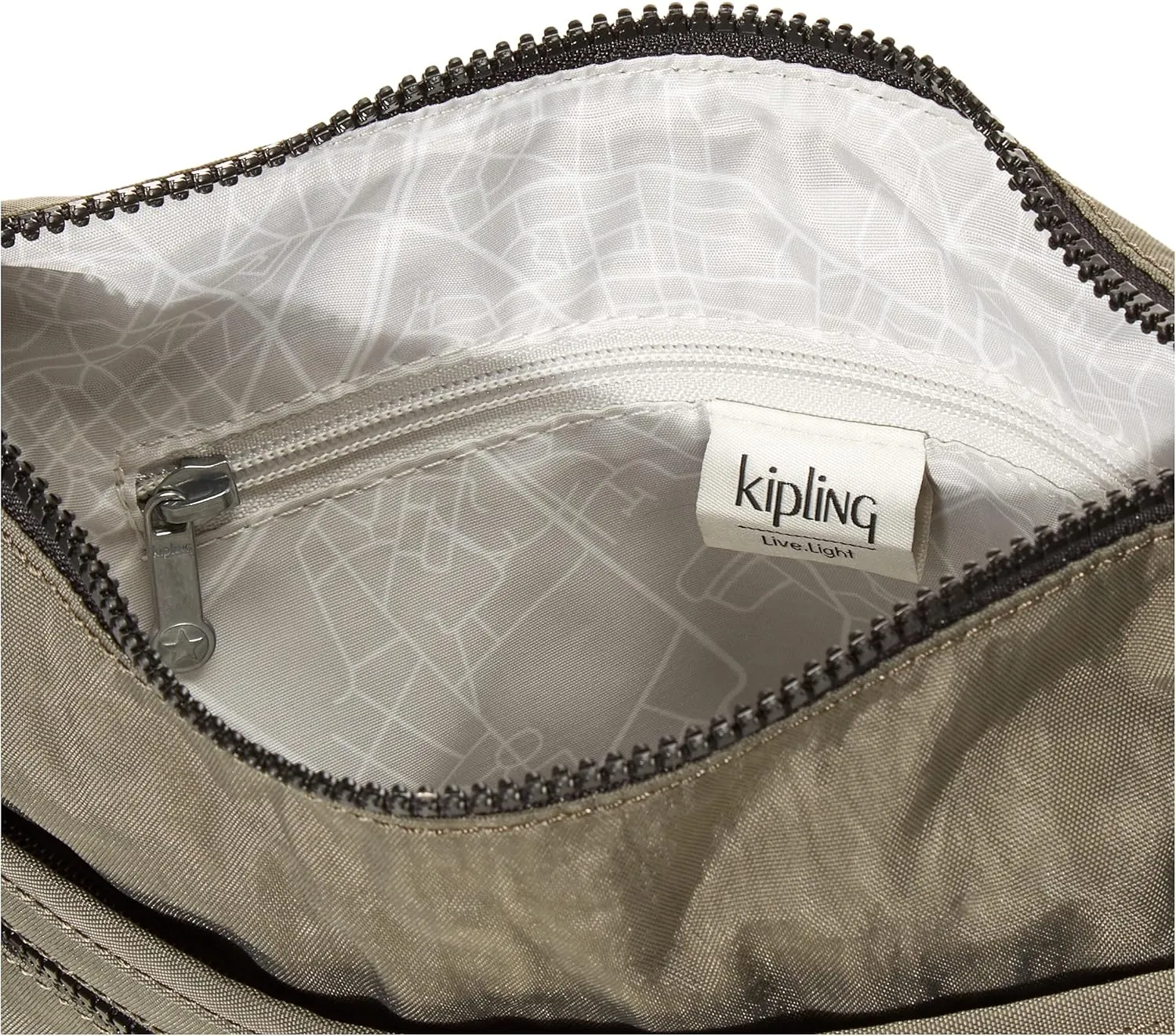 Kipling womens Womens Arto Bag, Lightweight Everyday Purse, Casual Nylon Shoulder Crossbody Bag, Green Moss, 11.25 L X 10.25 H X 1.5 D US