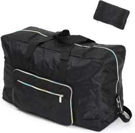 Large Foldable Travel Duffel Bag, Sports Tote Gym Bag For Women with Trolley Sleeve Weekender Overnight Carry On Checked Luggage Bag Hospital Bag Tote Shoulder Handbag Bag