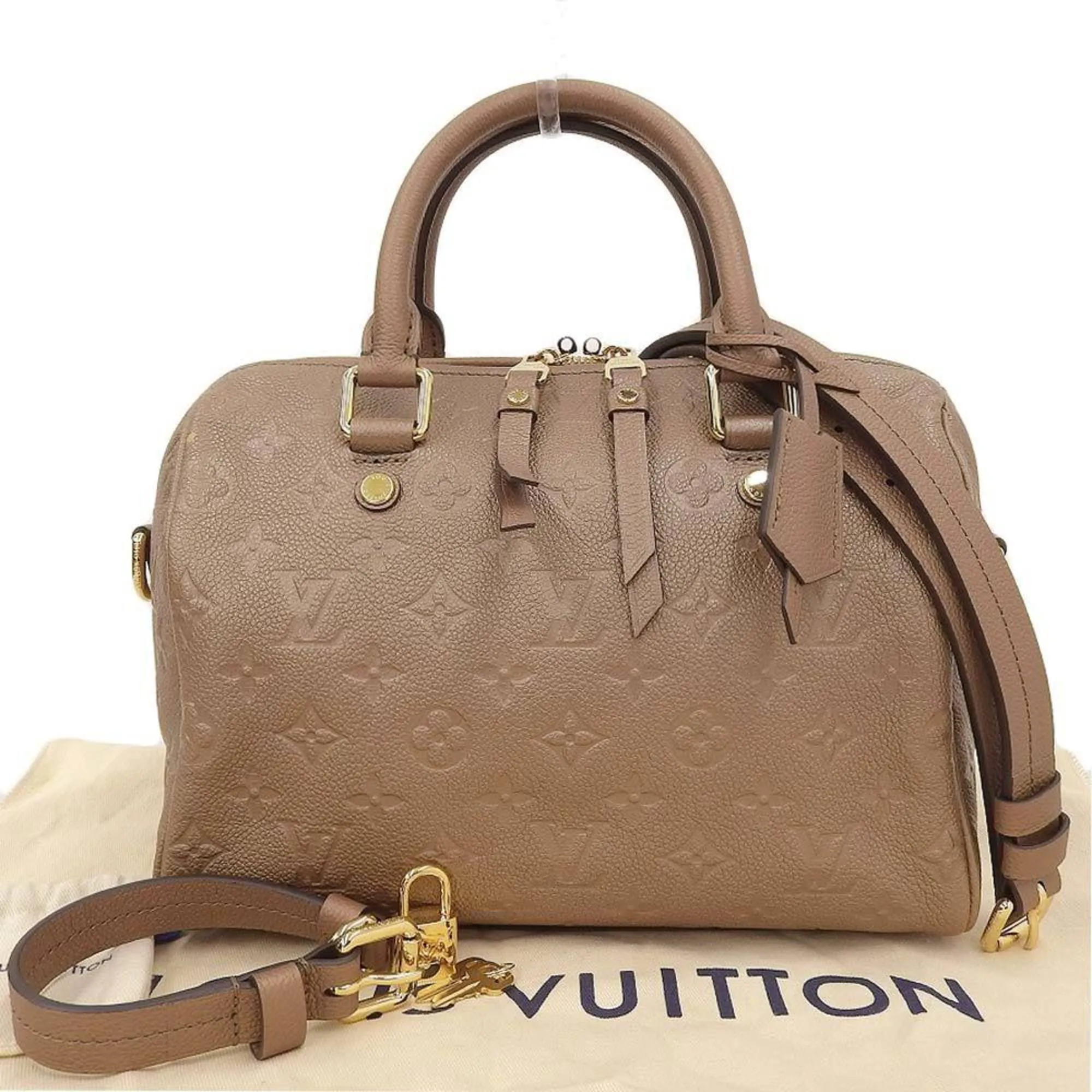 Louis Vuitton Monogram Implant Speedy 25 Bandouliere Bag Bronze M41019