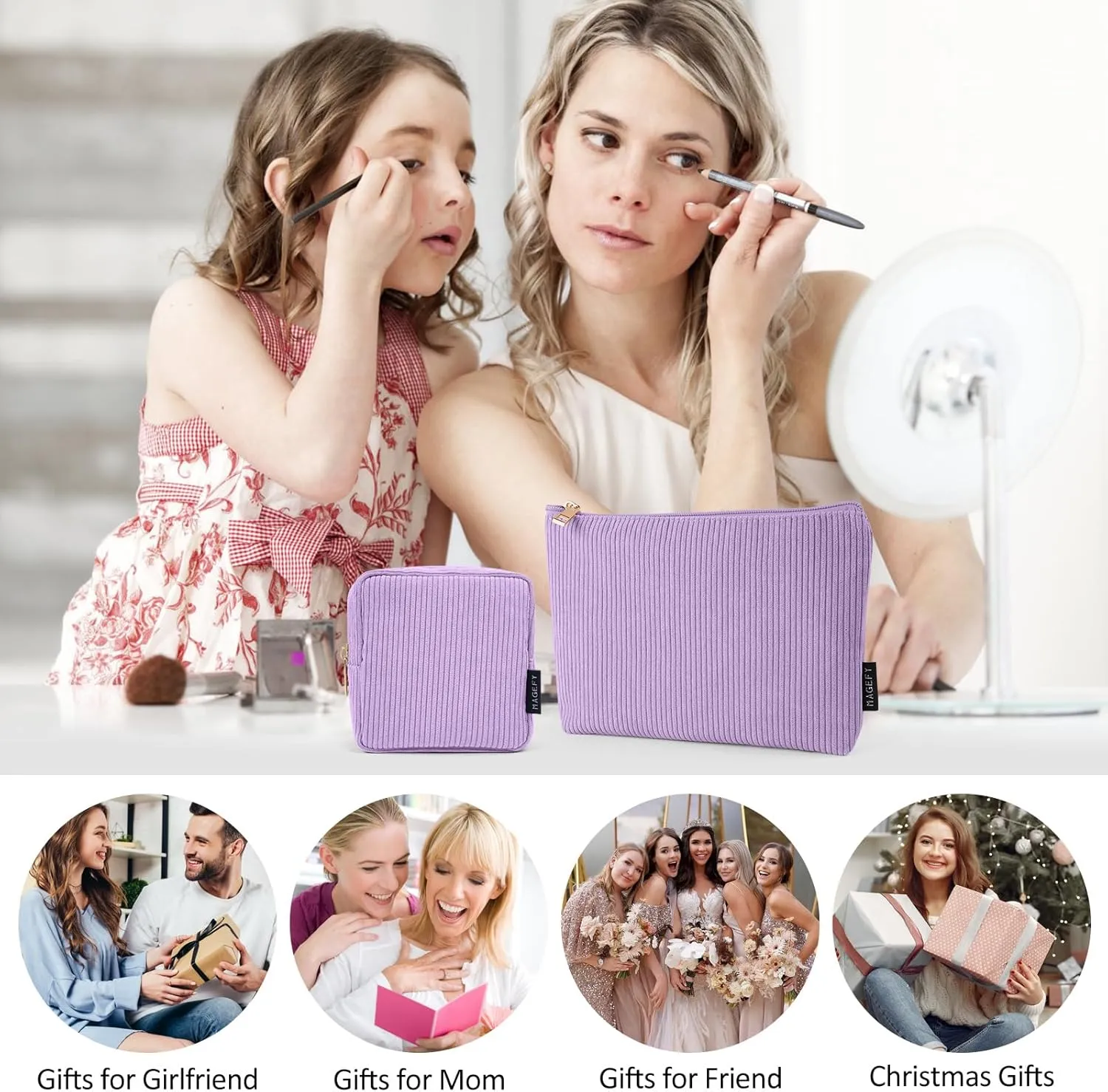 MAGEFY Makeup Bag Small Cosmetic Bag for Women