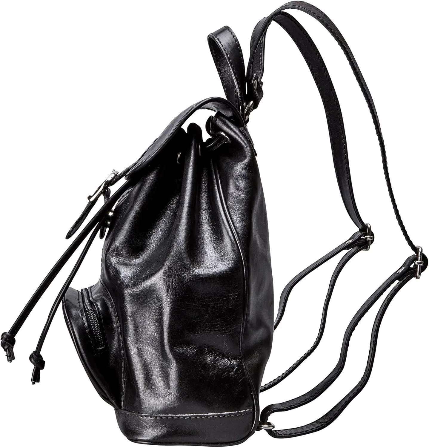 Maxwell Scott - Womens Luxury Classic Italian Leather Backpack for Luxury Travelling - Made in Italy - The Sparano Black
