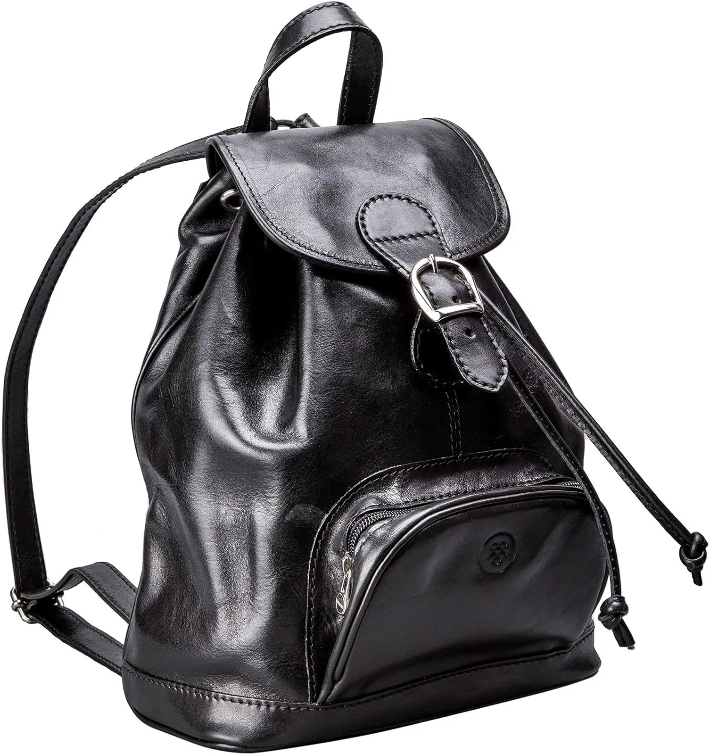 Maxwell Scott - Womens Luxury Classic Italian Leather Backpack for Luxury Travelling - Made in Italy - The Sparano Black