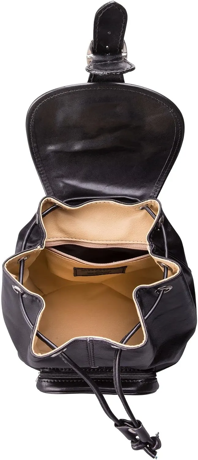 Maxwell Scott - Womens Luxury Classic Italian Leather Backpack for Luxury Travelling - Made in Italy - The Sparano Black