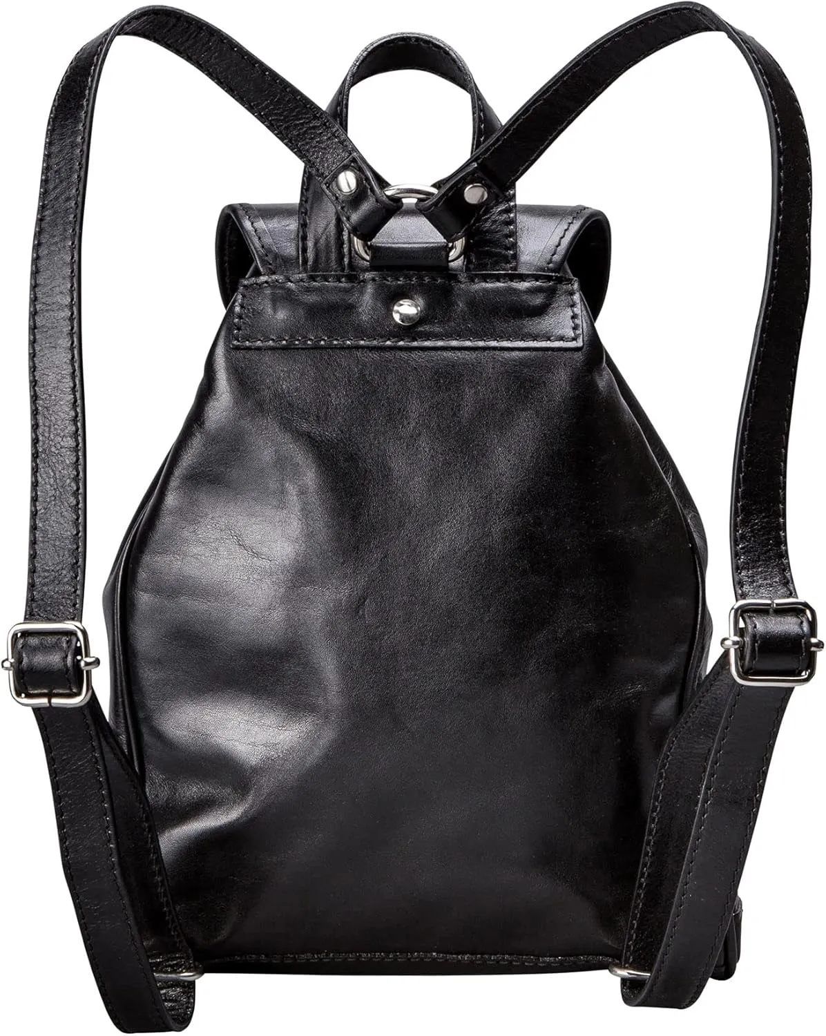 Maxwell Scott - Womens Luxury Classic Italian Leather Backpack for Luxury Travelling - Made in Italy - The Sparano Black