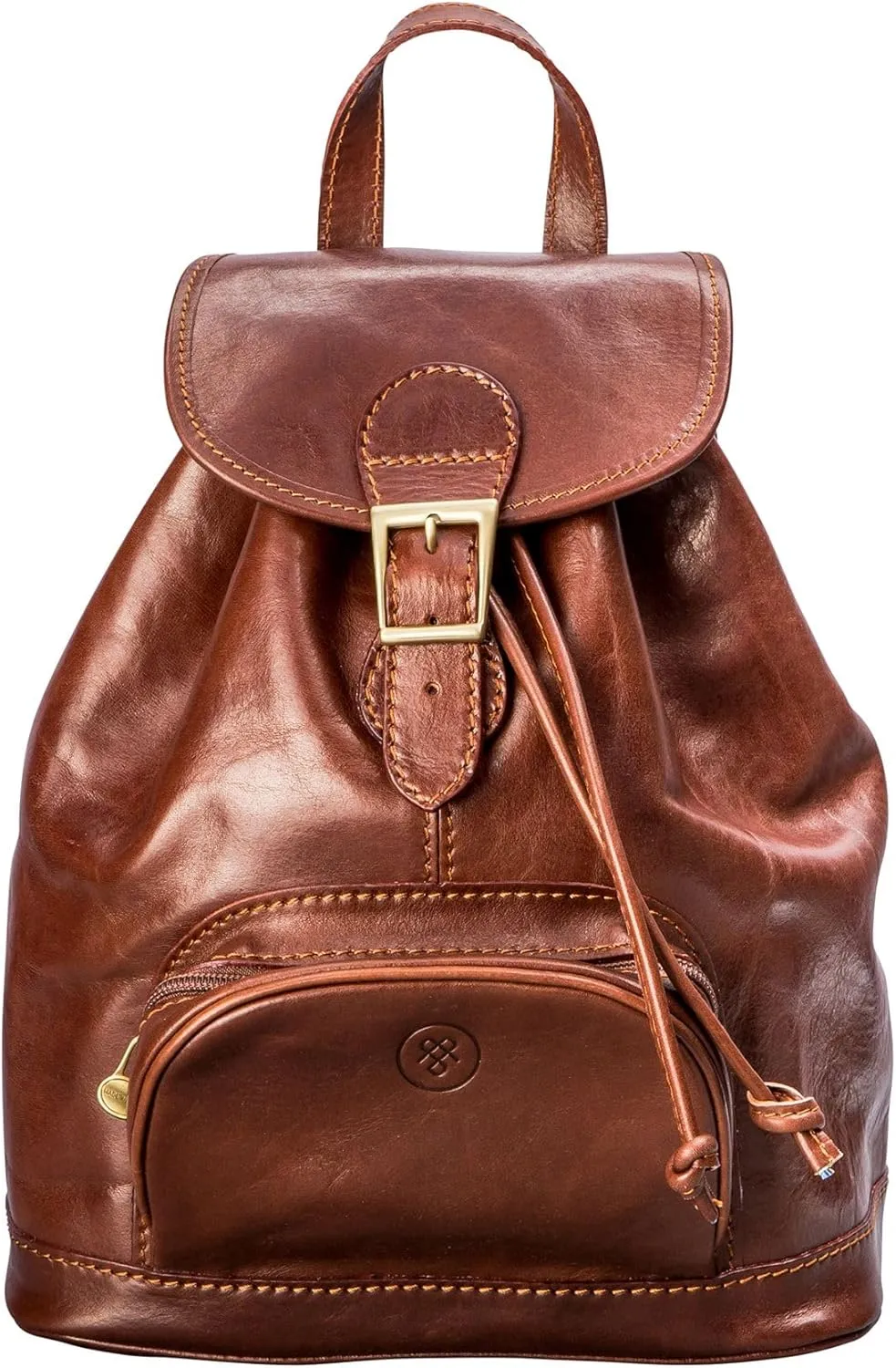 Maxwell Scott - Womens Luxury Classic Leather Backpack for Luxury Travelling - Made in Italy - The Sparano Chestnut Tan