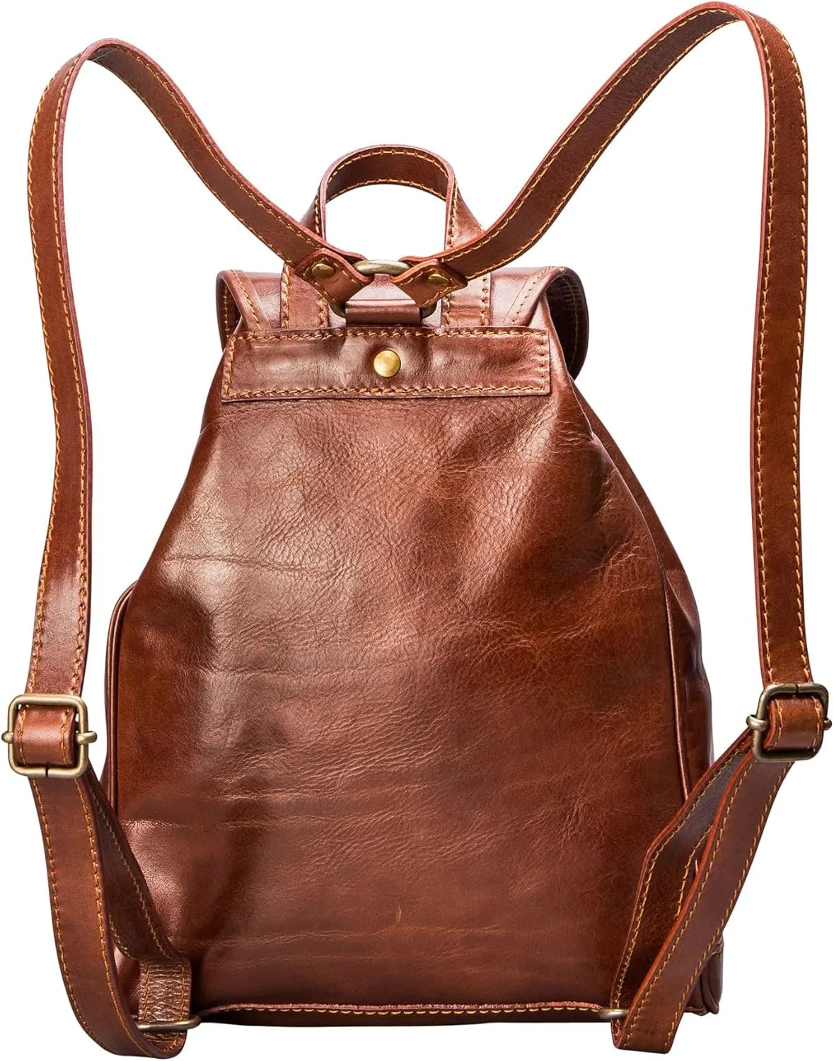Maxwell Scott - Womens Luxury Classic Leather Backpack for Luxury Travelling - Made in Italy - The Sparano Chestnut Tan