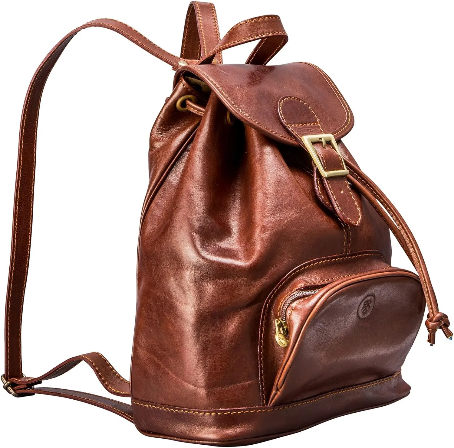 Maxwell Scott - Womens Luxury Classic Leather Backpack for Luxury Travelling - Made in Italy - The Sparano Chestnut Tan