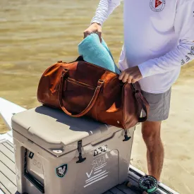 Monogram Leather Duffle - Personalized Duffle Bag - Mens & Women's - Overnight Bag in Brown, Black or 2-Tone - Christmas Gift for Him